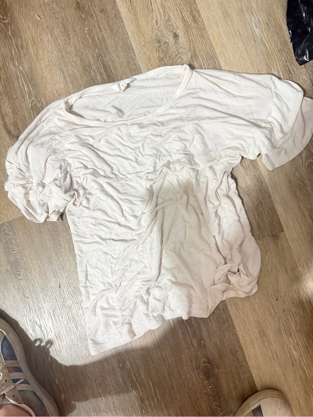 Basic Lightweight Short-Sleeve Tee in white or off white